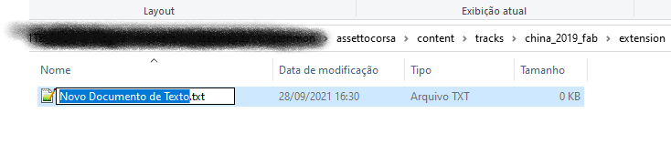 Novo arquivo texto criado Windows Explorer (Windows 10)